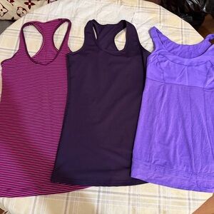 LULULEMON Stylish Women's Purple and Pink Tank Tops